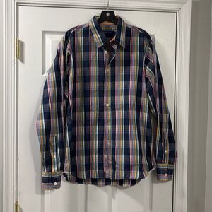 Georg Roth Los Angeles plaid button down shirt size large C20-14